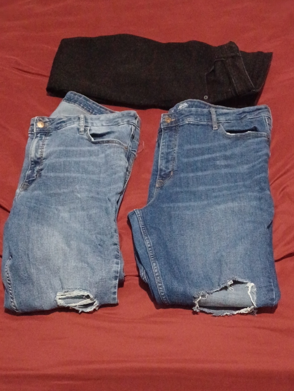 Bundle Of 3 Old Navy Blue and Black Rockstar Super Skinny Jeans Size 18